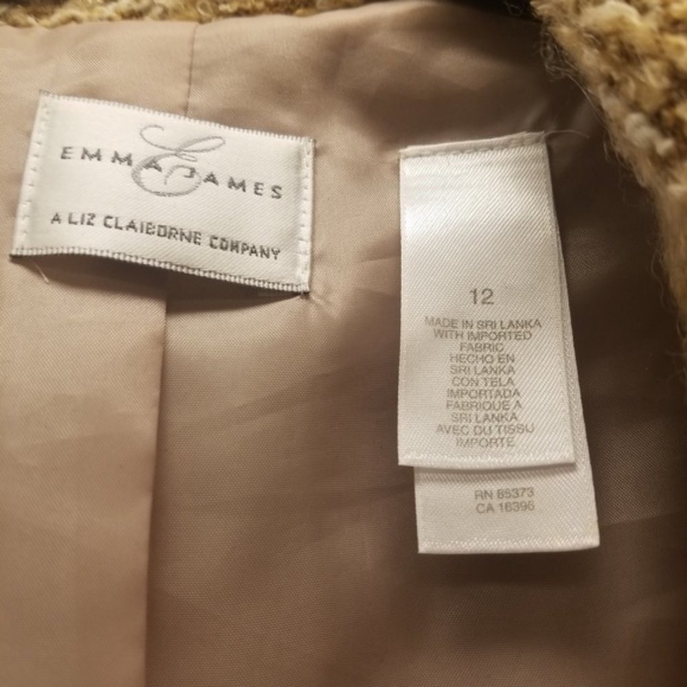 Textured Loop Tweed Tan Blazer - Picture 7 of 8